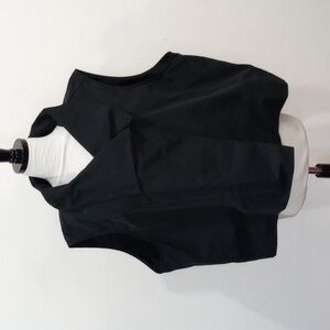 Sun Kim Black Raphael Nylon Parachute Lagenlook Edgy Artsy Vest, Size 3X